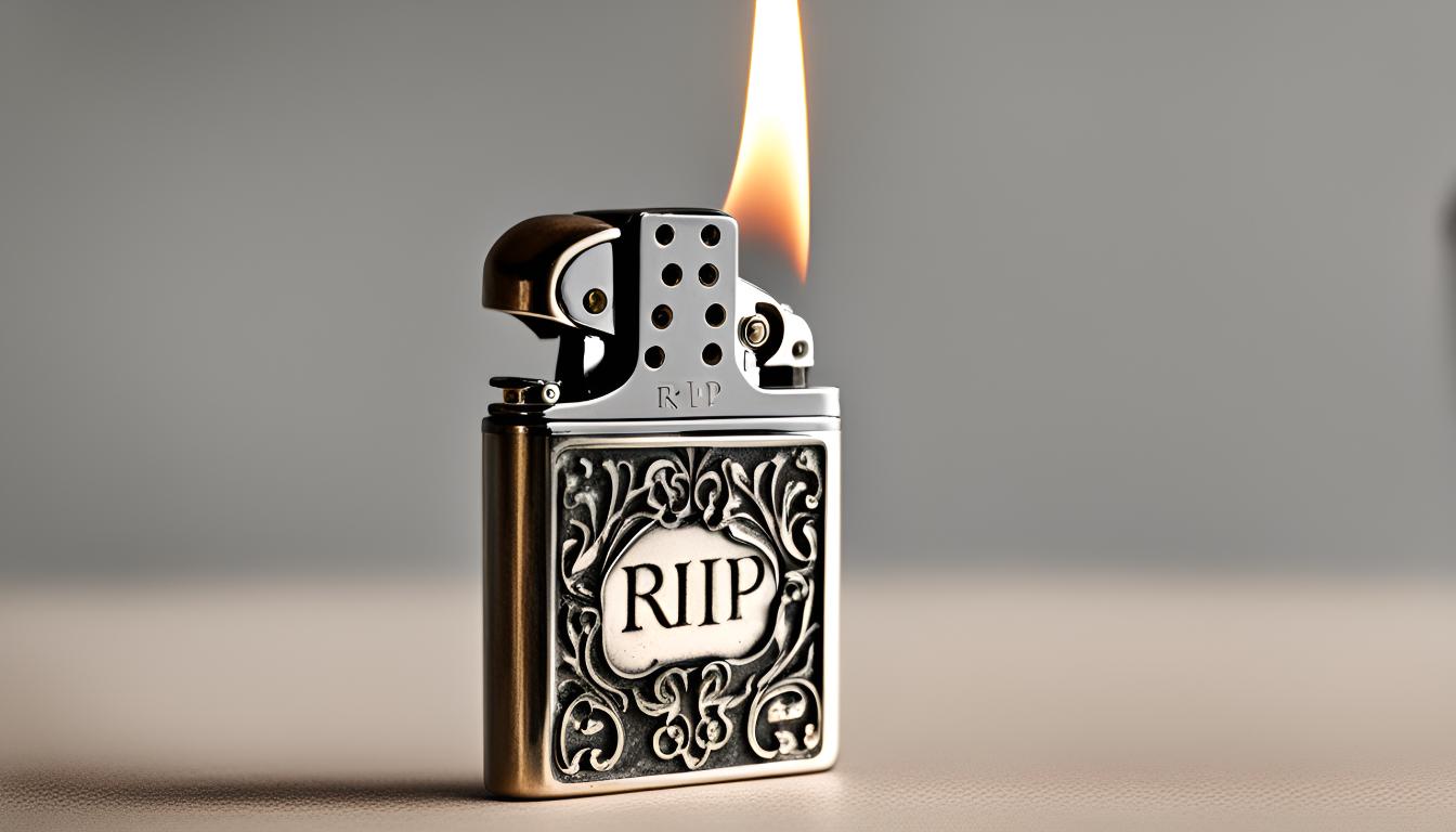 Old style lighter with the engraving RIP